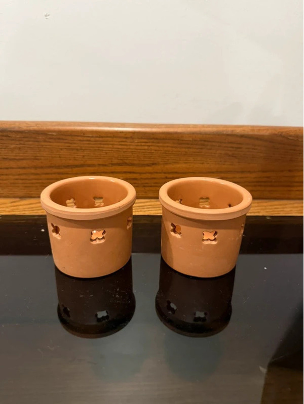 Vintage Benyson-West Italian Terracotta Tealight Candle Holders Set of 2